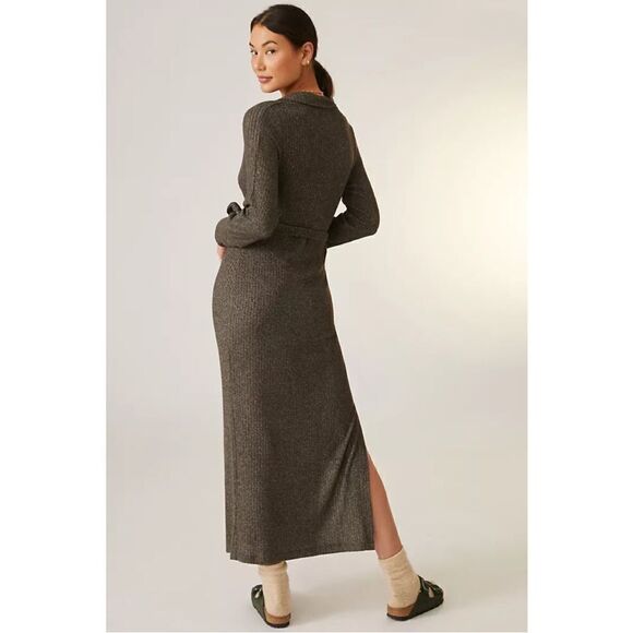 Daily Practice by Anthropologie Black Belted Knit Maxi Dress Small - Picture 3 of 6
